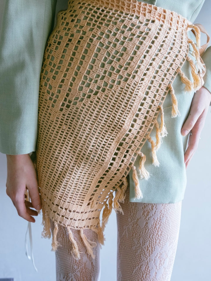 Upcycle Lace Apron / Salmon