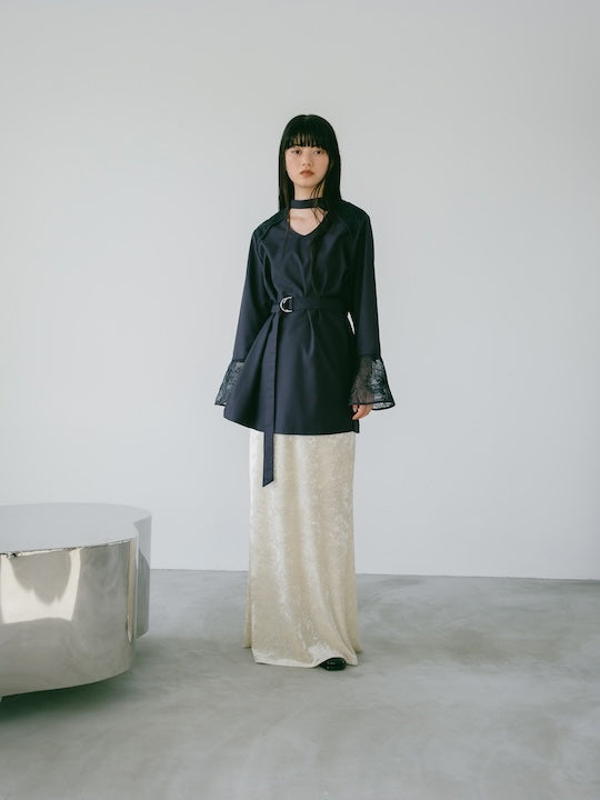 Shoulder Lace Choker Top｜スーツ/ツイル生地トップス – MARTE