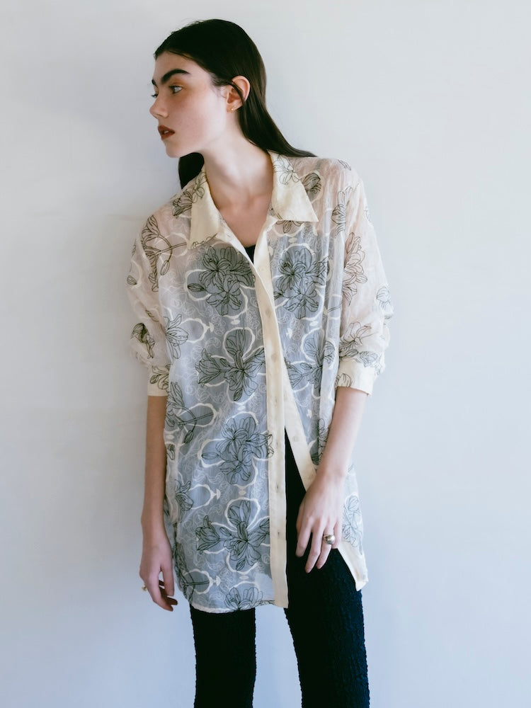 Flower Embroidery Over Shirt｜花柄刺繍オーバーシャツ – MARTE