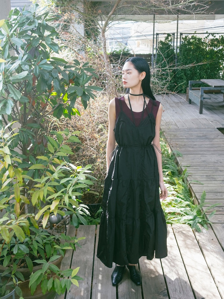 Mesh Panel Tiered Dress｜メッシュ切り替えティアードワンピース – MARTE