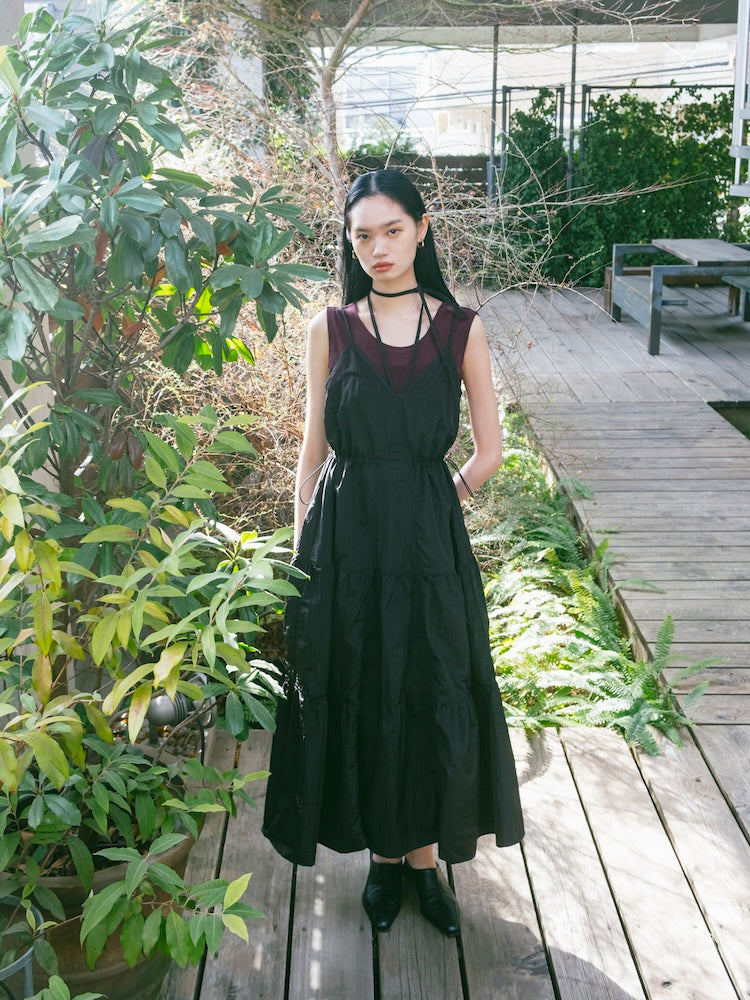 Mesh Panel Tiered Dress｜メッシュ切り替えティアードワンピース – MARTE
