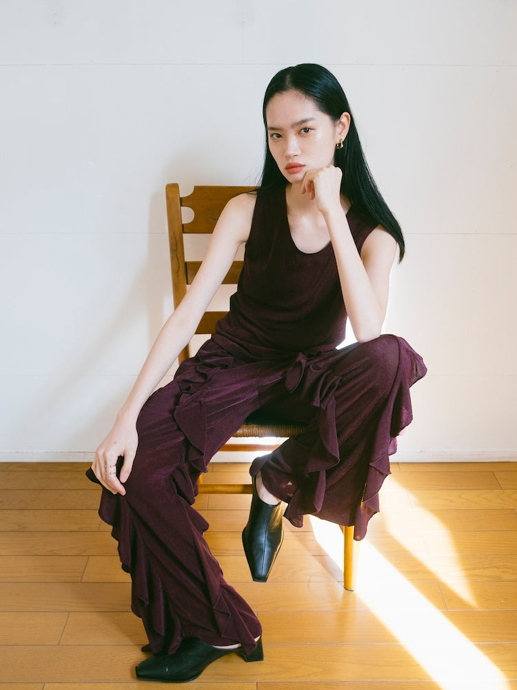 Spandex Raffle Pants｜スパンデックス素材ラッフルパンツ – MARTE