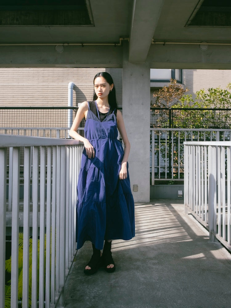Mesh Panel Tiered Dress｜メッシュ切り替えティアードワンピース – MARTE