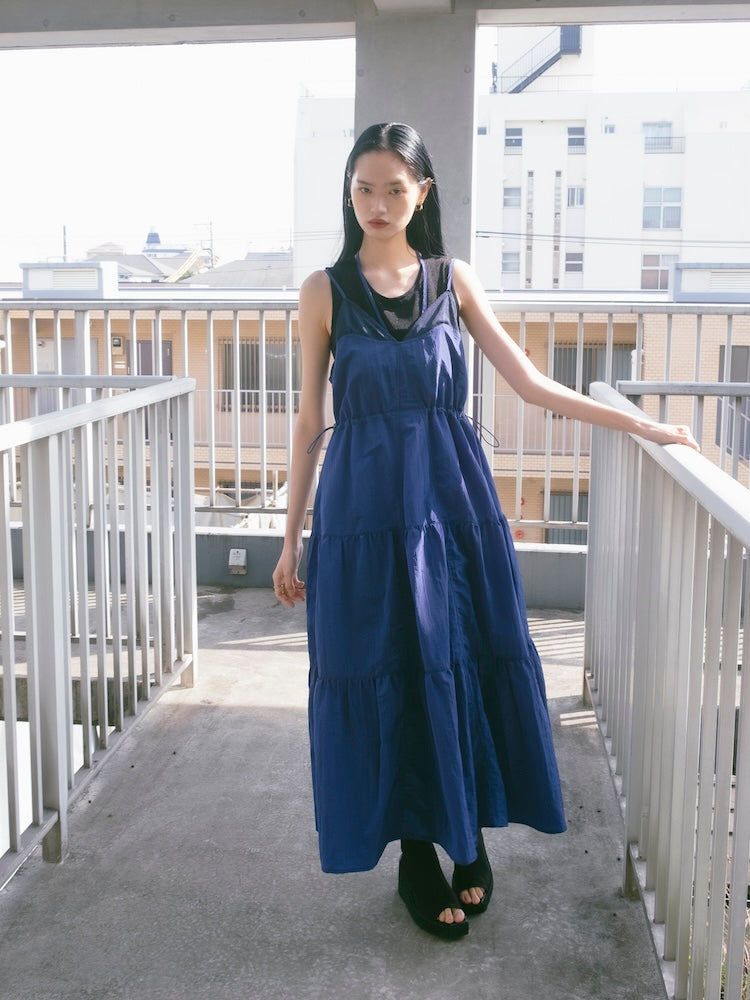 Mesh Panel Tiered Dress｜メッシュ切り替えティアードワンピース – MARTE