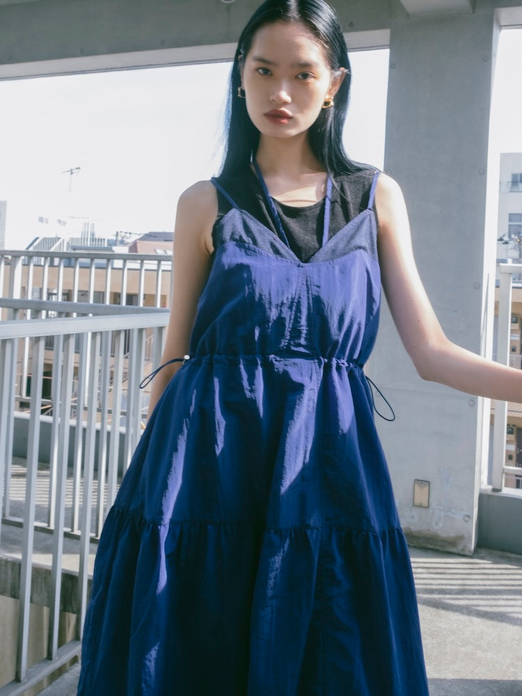 Mesh Panel Tiered Dress｜メッシュ切り替えティアードワンピース – MARTE