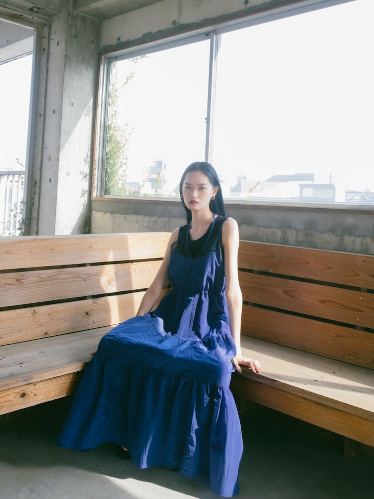 Mesh Panel Tiered Dress｜メッシュ切り替えティアードワンピース – MARTE