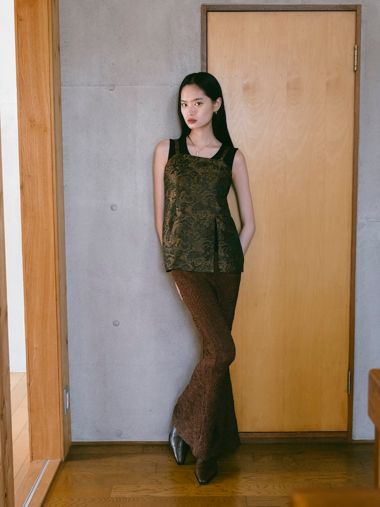 Jacquard Slit Bustier｜ジャガード織りキャミソールビスチェ – MARTE