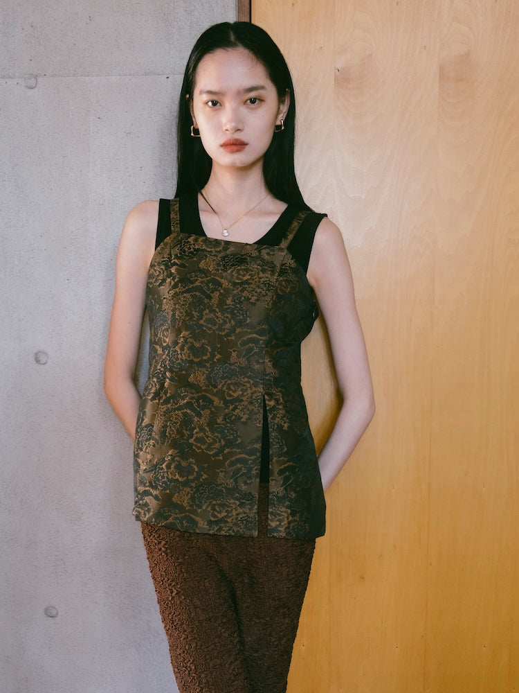 Jacquard Slit Bustier｜ジャガード織りキャミソールビスチェ – MARTE