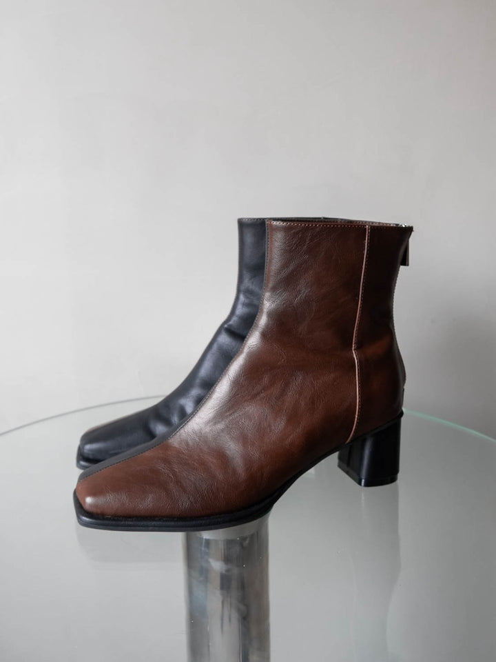 【9月頃 お届け】Bicolor Square Boots