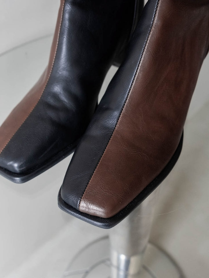 【9月頃 お届け】Bicolor Square Boots