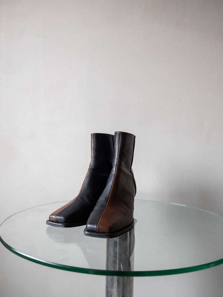 【9月頃 お届け】Bicolor Square Boots