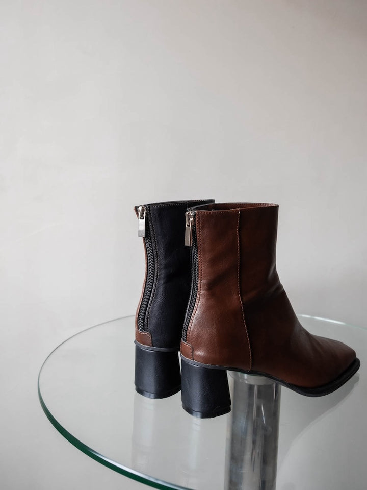 【9月頃 お届け】Bicolor Square Boots