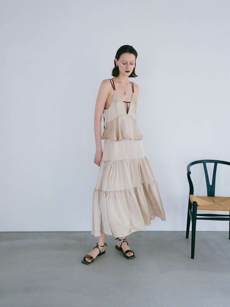 2way T-Strap Tiered Dress｜2way Tストラップティアードドレス