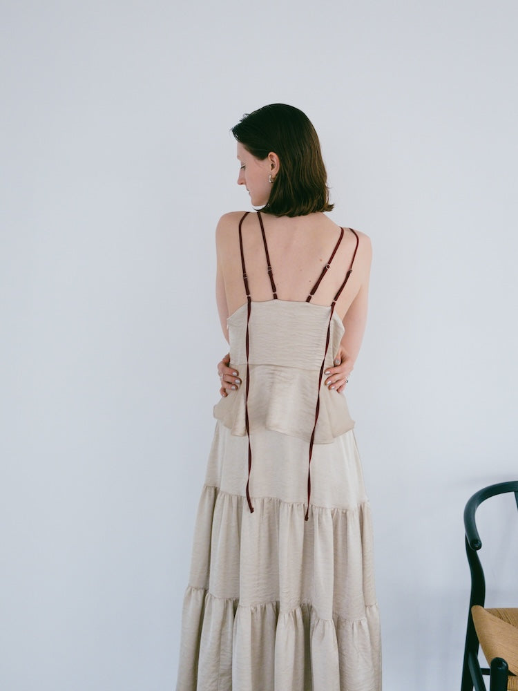 2way T-Strap Tiered Dress｜2way Tストラップティアードドレス