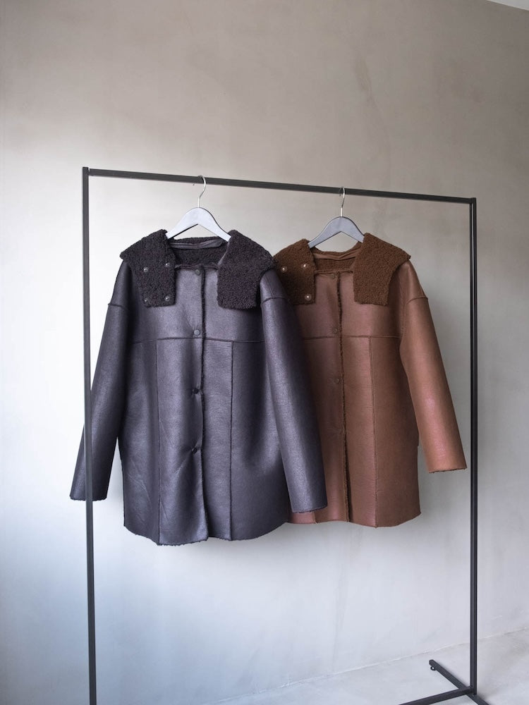 Reversible Hooded Coat｜スエード/ボア リバーシブルコート – MARTE