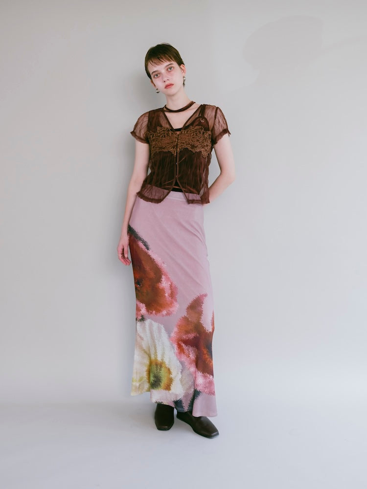 【7月25日(土) 12:00販売開始】Panel Lace Tulle Top