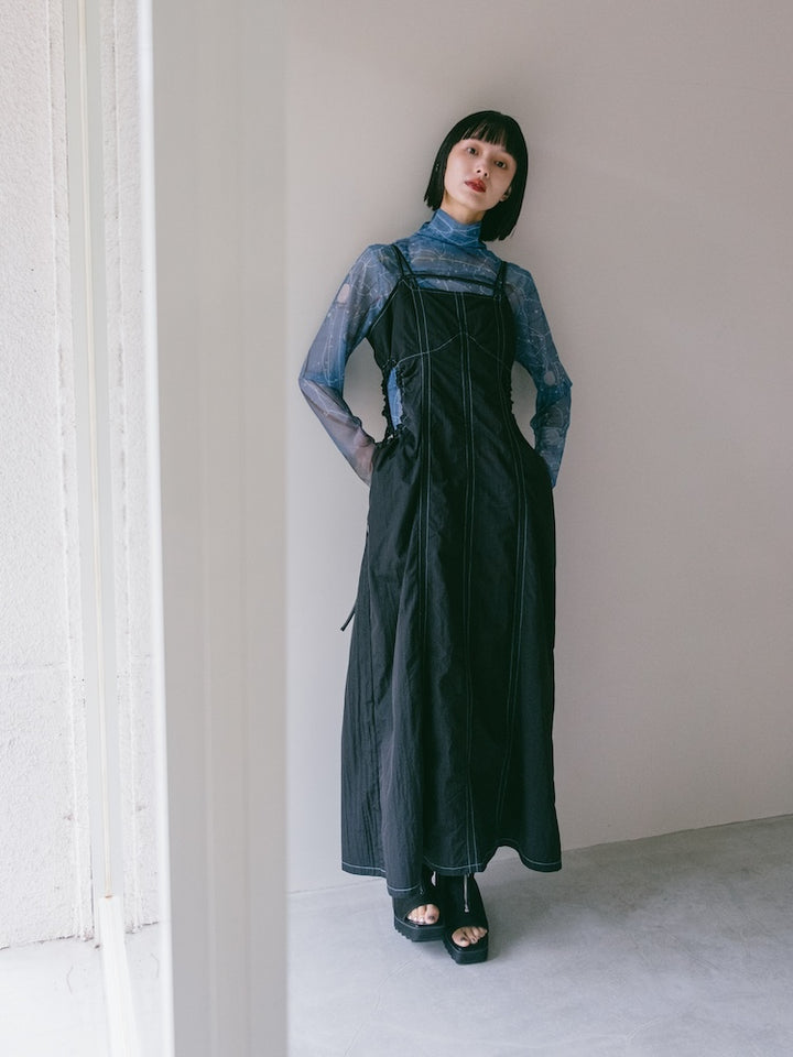 【2月下旬頃 お届け】Waist Drawstring Nylon Dress