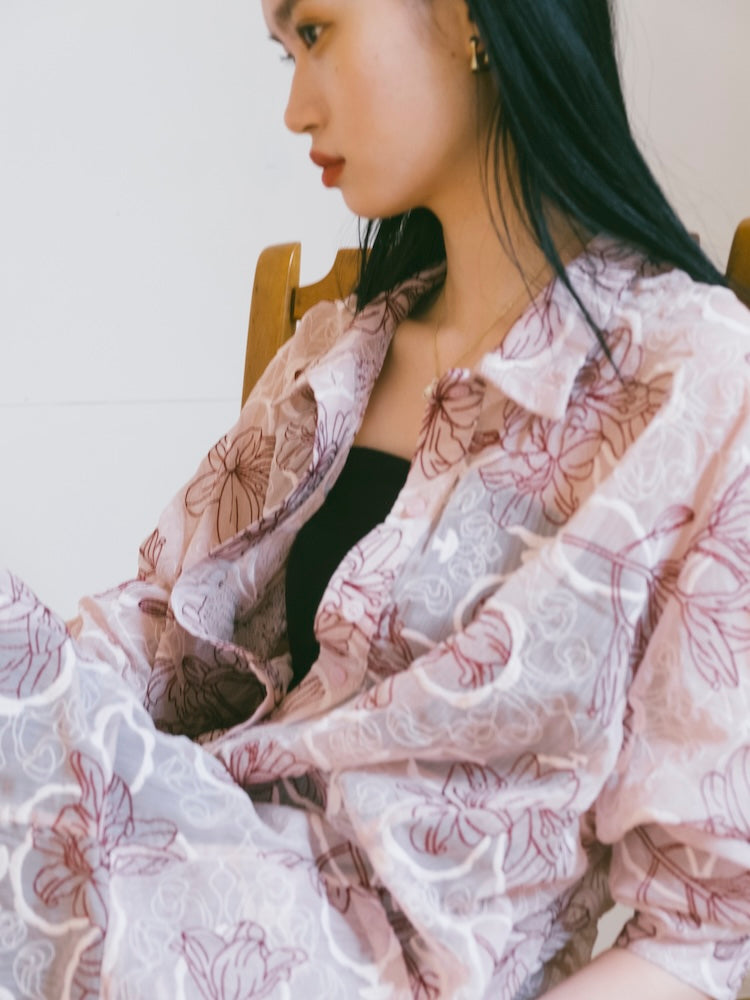 Flower Embroidery Over Shirt｜花柄刺繍オーバーシャツ – MARTE