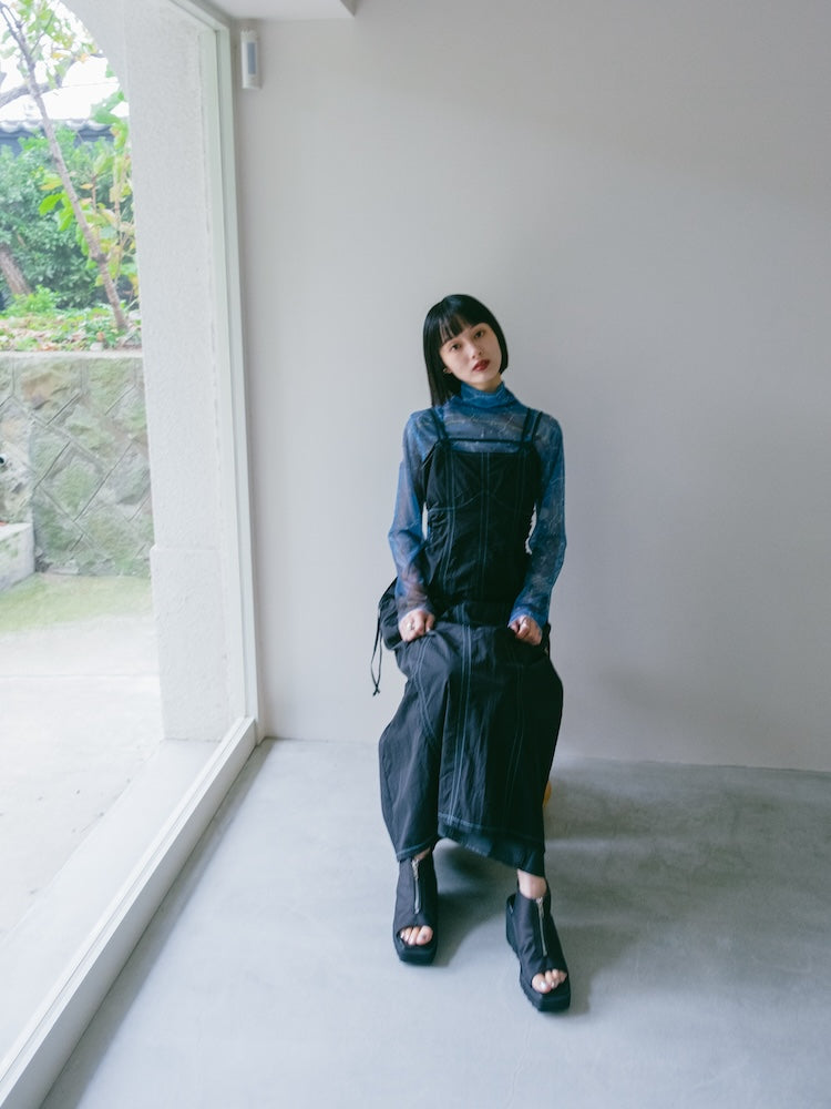 Waist Drawstring Nylon Dress｜ウエストドロストナイロンドレス