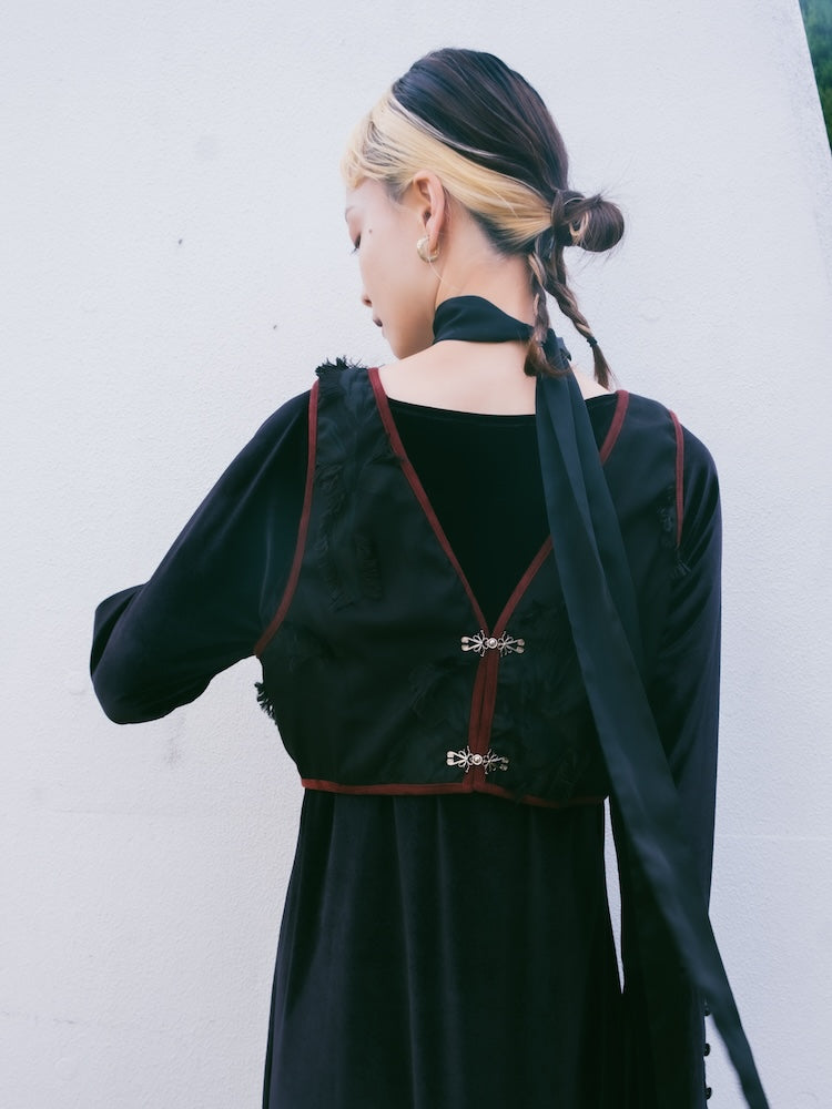 2way Vest Layered Velour Dress – MARTE