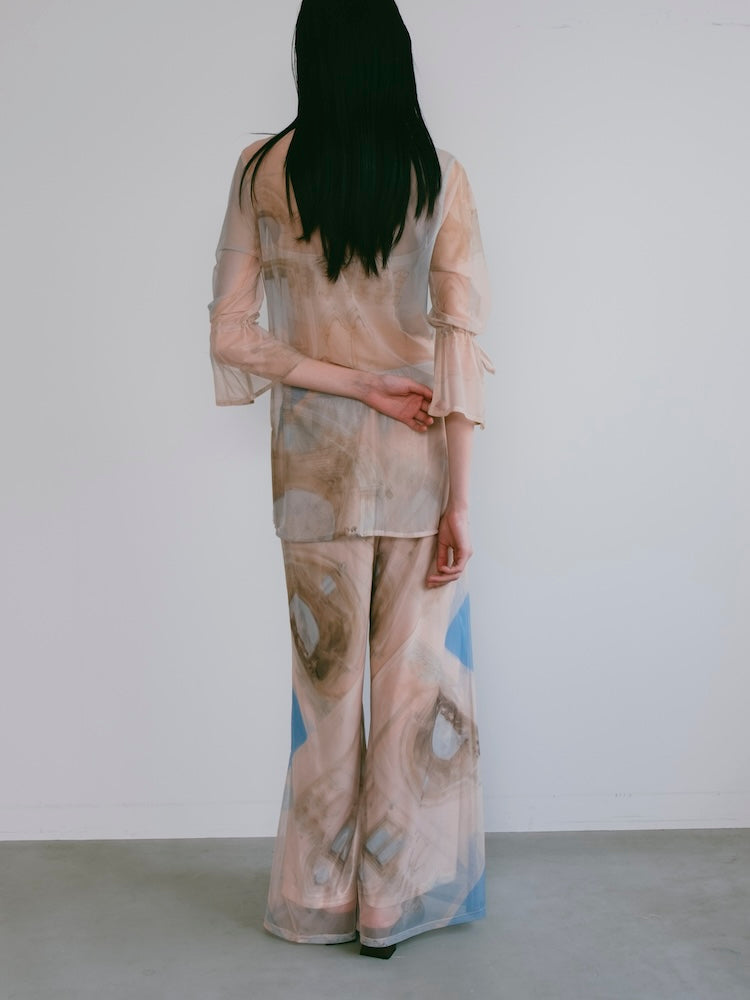 Art Print Sheer Shirt｜アートプリントシアーシャツ – MARTE