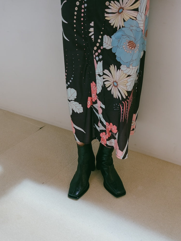 Flower Zip Dress｜花柄リラックスワンピース – MARTE
