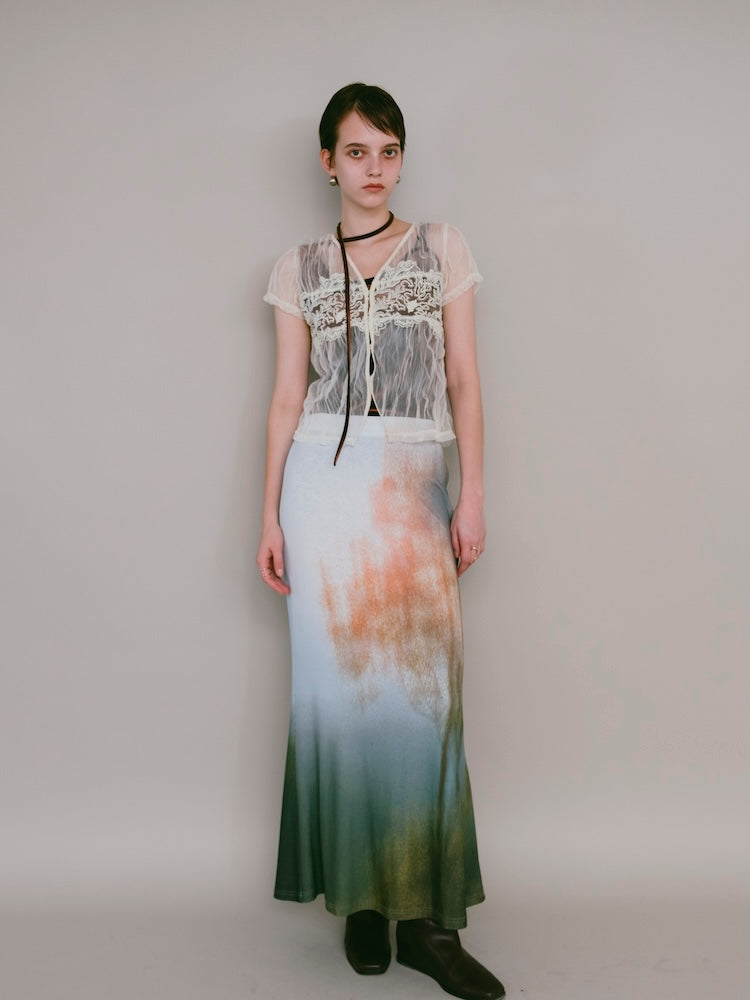 【7月25日(土) 12:00販売開始】Panel Lace Tulle Top