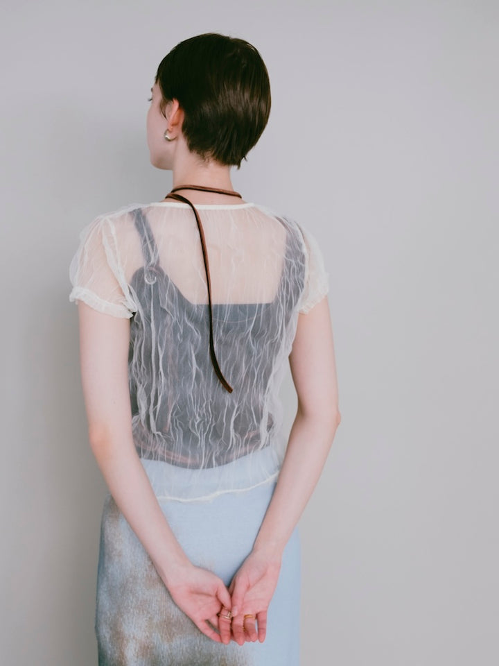 【7月25日(土) 12:00販売開始】Panel Lace Tulle Top