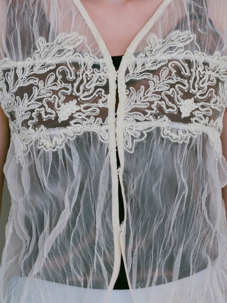 【7月25日(土) 12:00販売開始】Panel Lace Tulle Top