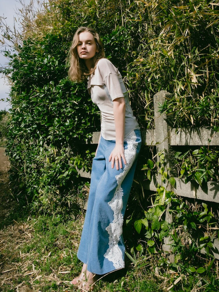 Side Lace Wide Denim – MARTE