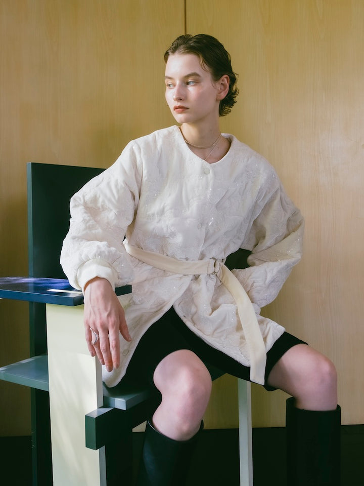 【10月7日(水) 12:00予約販売開始】Velour Embroidery Quilting Coat
