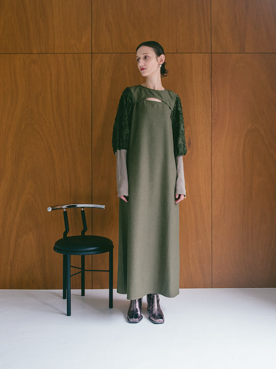 本日限定marte Tulle Sleeve Satin Dress ワンピース DRESS｜ドレス / ワンピース – – MARTE