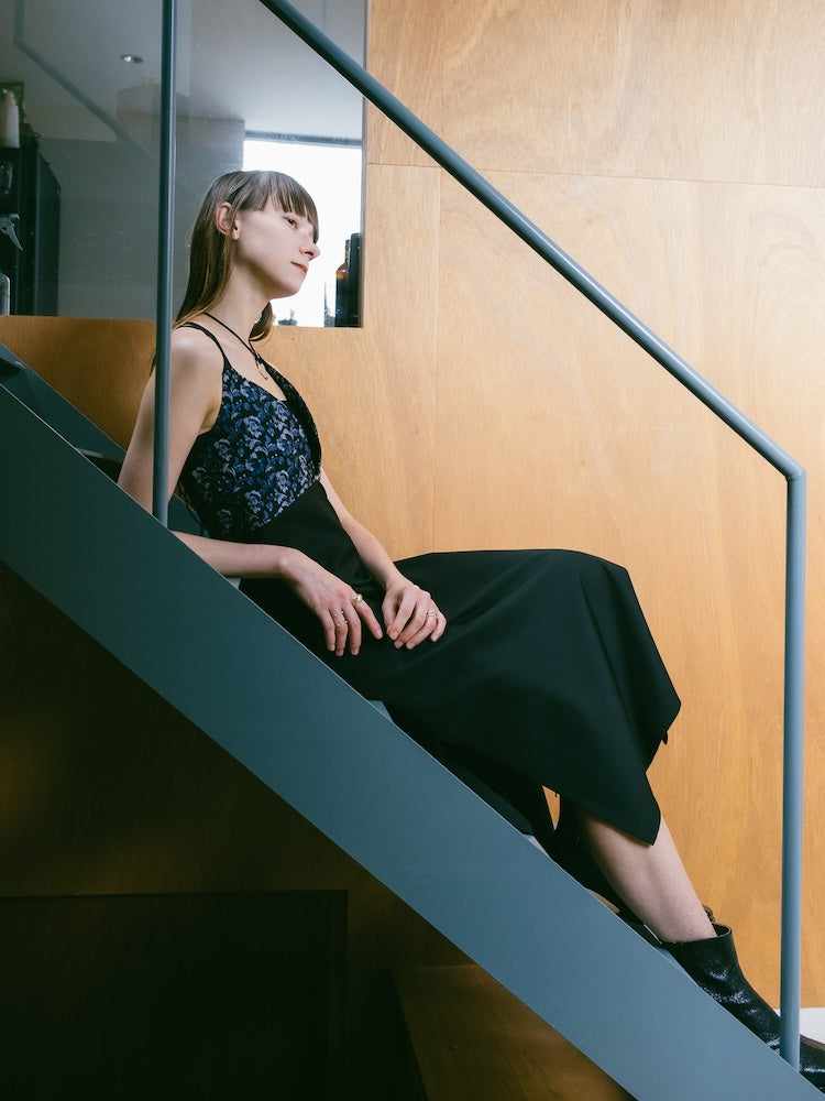 Back Cross Jacquard Cami Dress｜バッククロスキャミソール