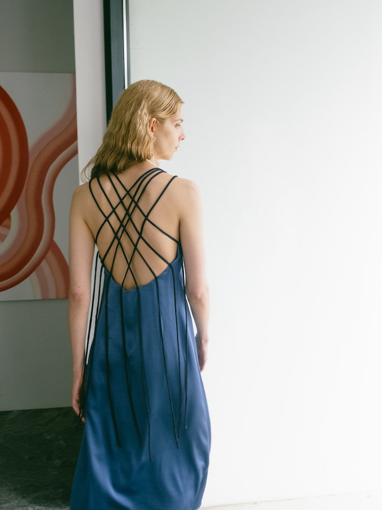 Back Cross Spaghetti Dress｜バッククロスドレス – MARTE