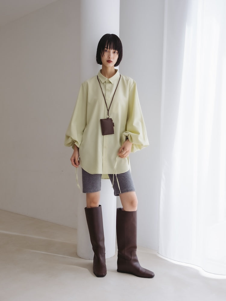 shimasashiページ Drawstring Cuff Over Shirt｜ドローストリングデザインオーバーサイズ