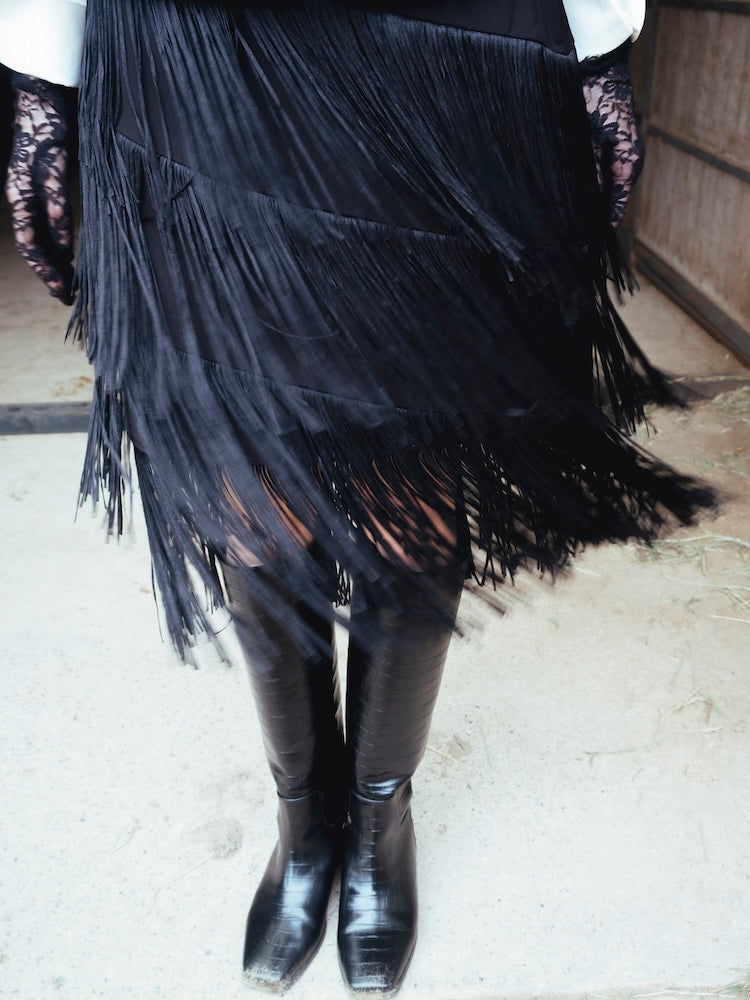 モデル身長：175cm / カラー：Black / 着用サイズ：Mサイズ