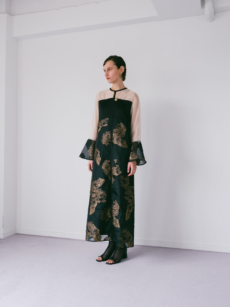 Bi-Color Sheer Jacquard Dress｜バイカラーシアージャガード