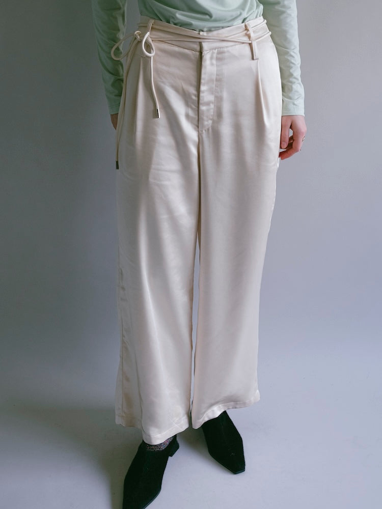 【EXB】Drawstring Satin Pants