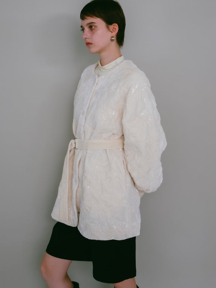 【10月7日(水) 12:00予約販売開始】Velour Embroidery Quilting Coat