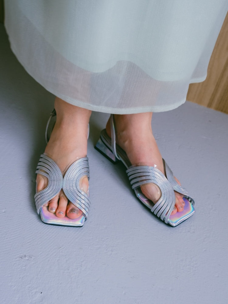 カーブラインサンダル Curve Line Metallic Sandals｜カーブラインメタリックサンダル