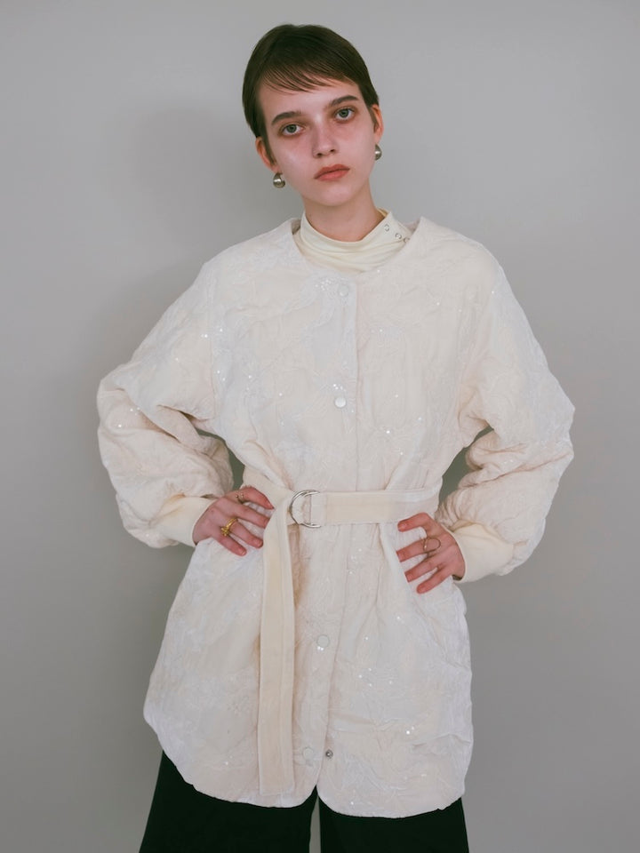 【10月7日(水) 12:00予約販売開始】Velour Embroidery Quilting Coat