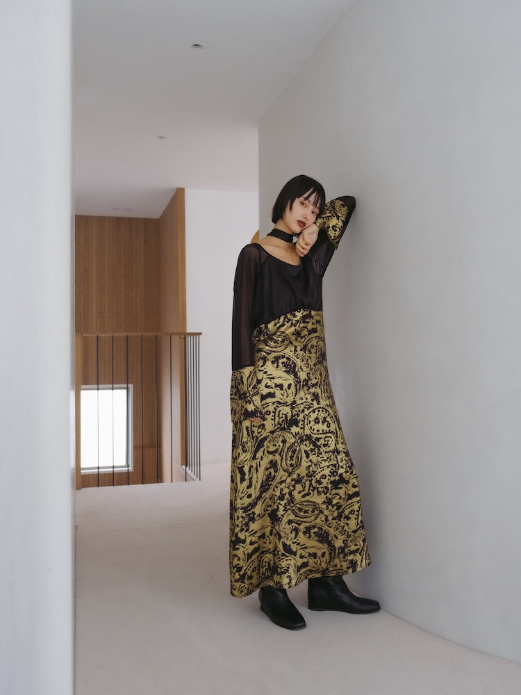 Foil Stamped Satin Dress｜箔押しサテンドレス – MARTE