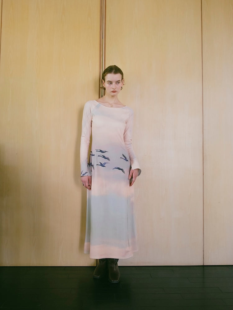 【10月24日(土) 12:00発売開始】Rib Landscape Art Dress