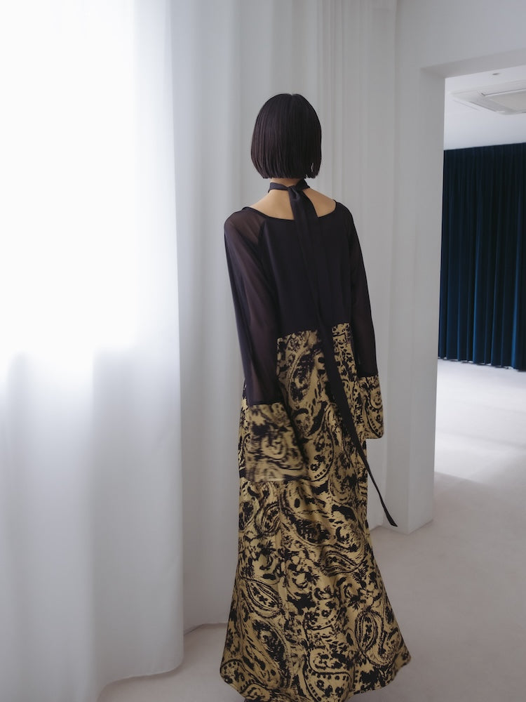 Foil Stamped Satin Dress｜箔押しサテンドレス – MARTE