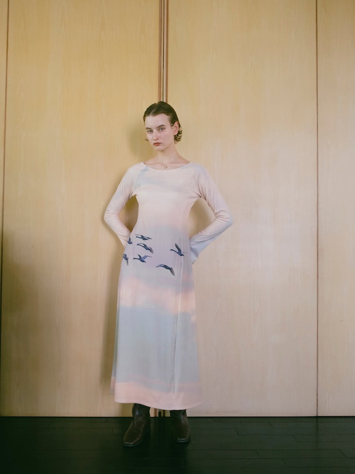 【10月24日(土) 12:00発売開始】Rib Landscape Art Dress