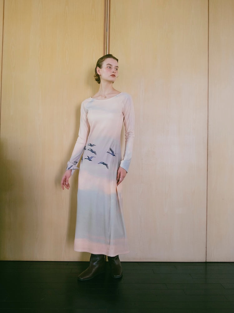 【10月24日(土) 12:00発売開始】Rib Landscape Art Dress