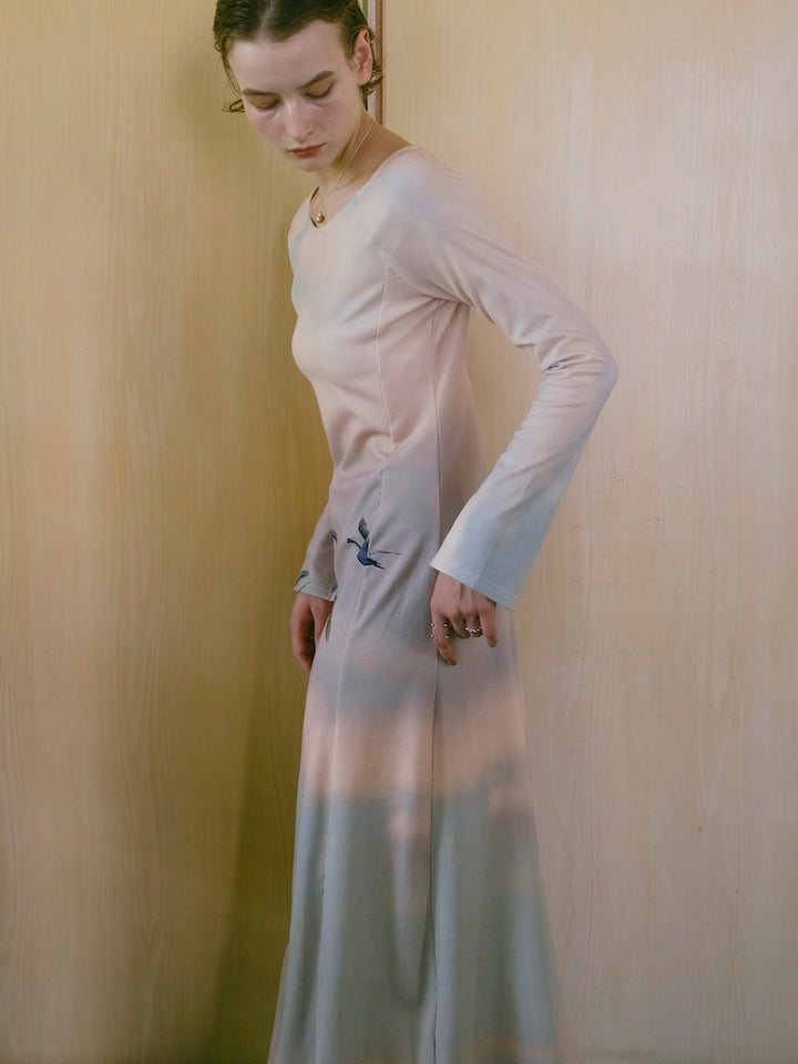 【10月24日(土) 12:00発売開始】Rib Landscape Art Dress