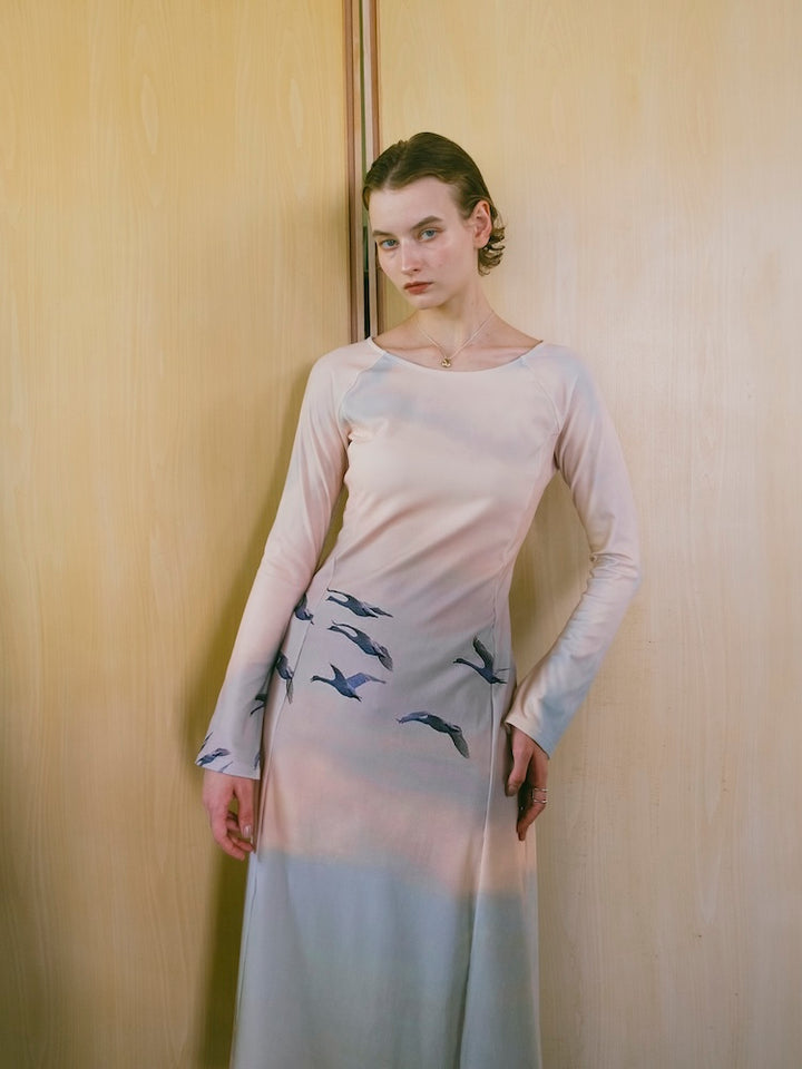 【10月24日(土) 12:00発売開始】Rib Landscape Art Dress