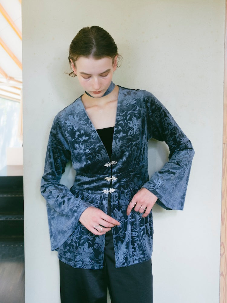 【10月24日(土) 12:00販売開始】Velour Emboss Top