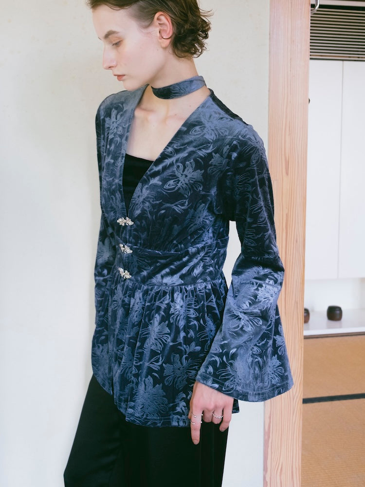【10月24日(土) 12:00販売開始】Velour Emboss Top